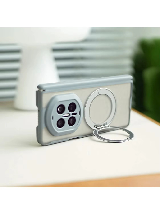 Matte transparente magnetische Handyhülle für Huawei Mate X7 X6 X5 X3 mit Magsafe Metall-Drehständer und Linsenschutz - Bild 6