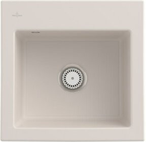 Villeroy & Boch Spüle Subway 50 S mit Ablaufgarnitur und Handwaschbecken in Beige aus Keramik mit CeramicPlus Beschichtung - Bild 1