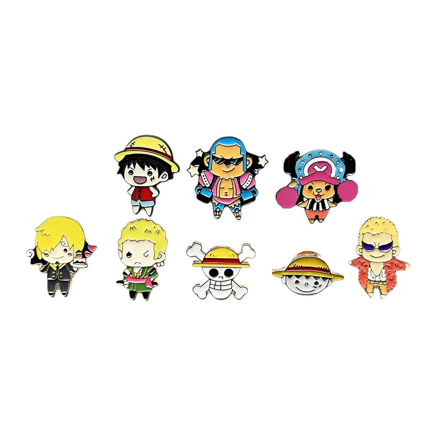 Bandai One Piece Roronoa Zoro & Monkey D. Luffy Anstecknadeln, 8-teiliges Set, Metall, Bunt / Mehrfarbig - Bild 6