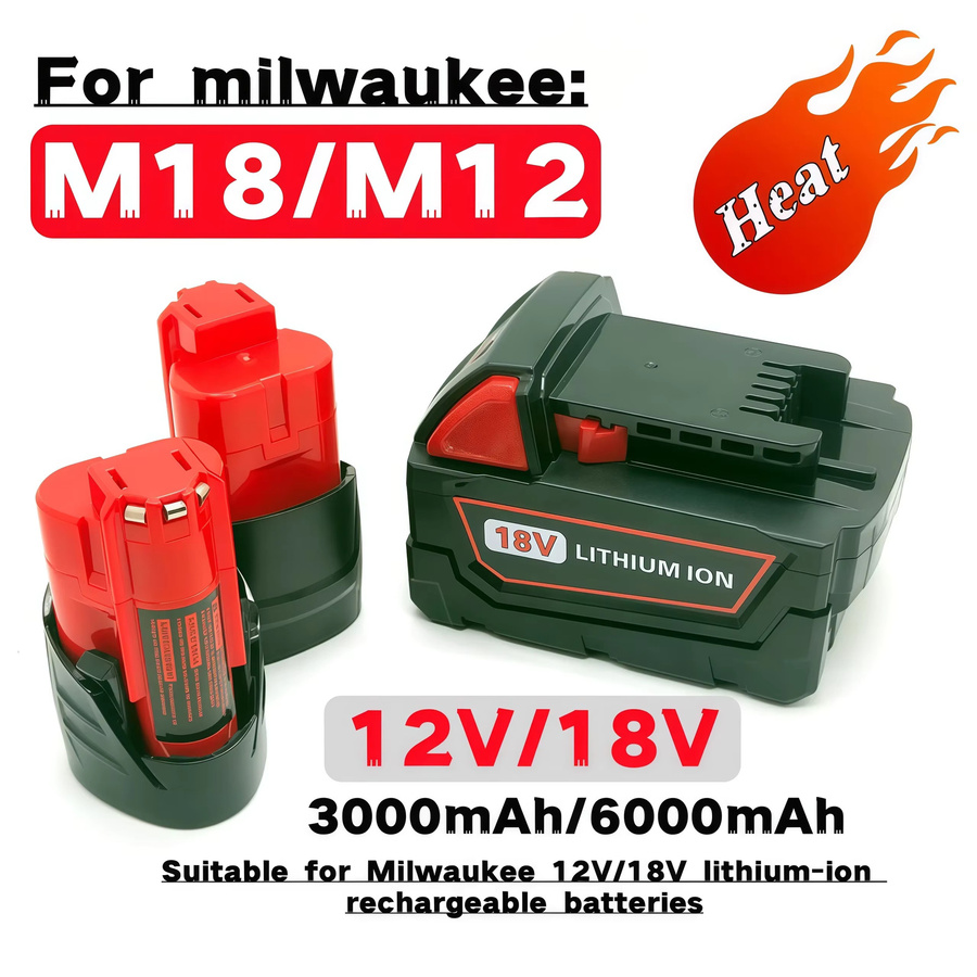 Milwaukee Akku für 18V und 12V Akku-Werkzeuge, kompatibel mit M18/M12 XC 48-11-2410, 48-11-2420, 48-11-2411 und M18B5 48-11-1860 - Bild 2
