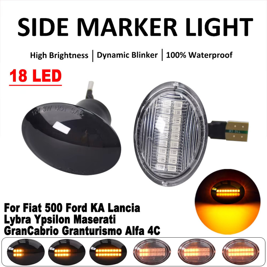 Malcayang LED-Seitenmarkierungsleuchte mit Blinkerfunktion für Fiat 500, Alfa 4C und Maserati Granturismo 2007 sowie GranCabrio 2010 - Bild 6
