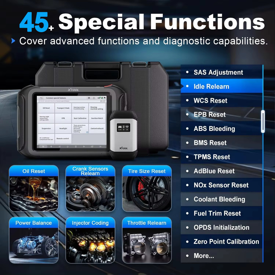 XTOOL D9S Wi-Fi Kfz-Diagnosegerät in Schwarz mit ECU-Codierung, Schlüsselprogrammierung und über 45 Reset-Funktionen für BMW und Volkswagen inklusive FCA SGW, DoIP und CAN FD Protokoll - Bild 5