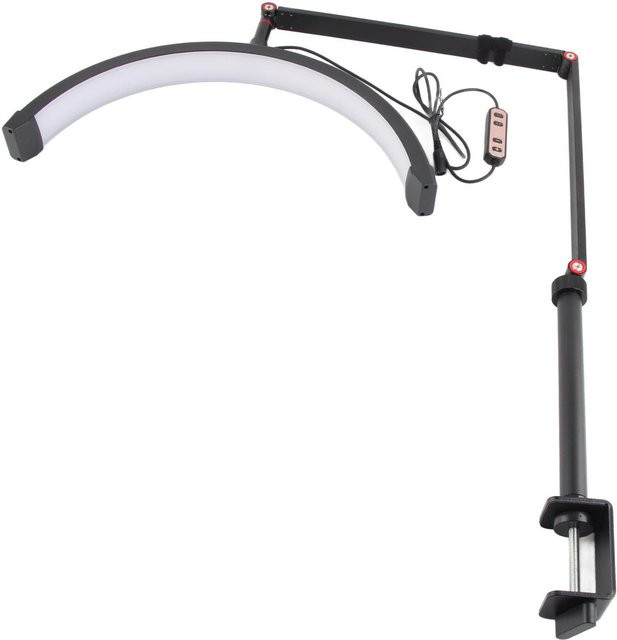 CosyHome Halbmond LED Fülllicht in Schwarz mit einstellbarer Helligkeit und Farbtemperatur sowie 360 Grad Drehung - Bild 1
