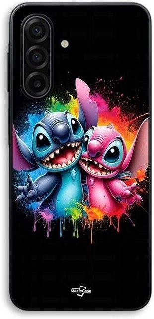Maniacase Handyhülle für Samsung Galaxy A37 mit Stitch Angel Design in Schwarz und bunten Farben - Bild 1