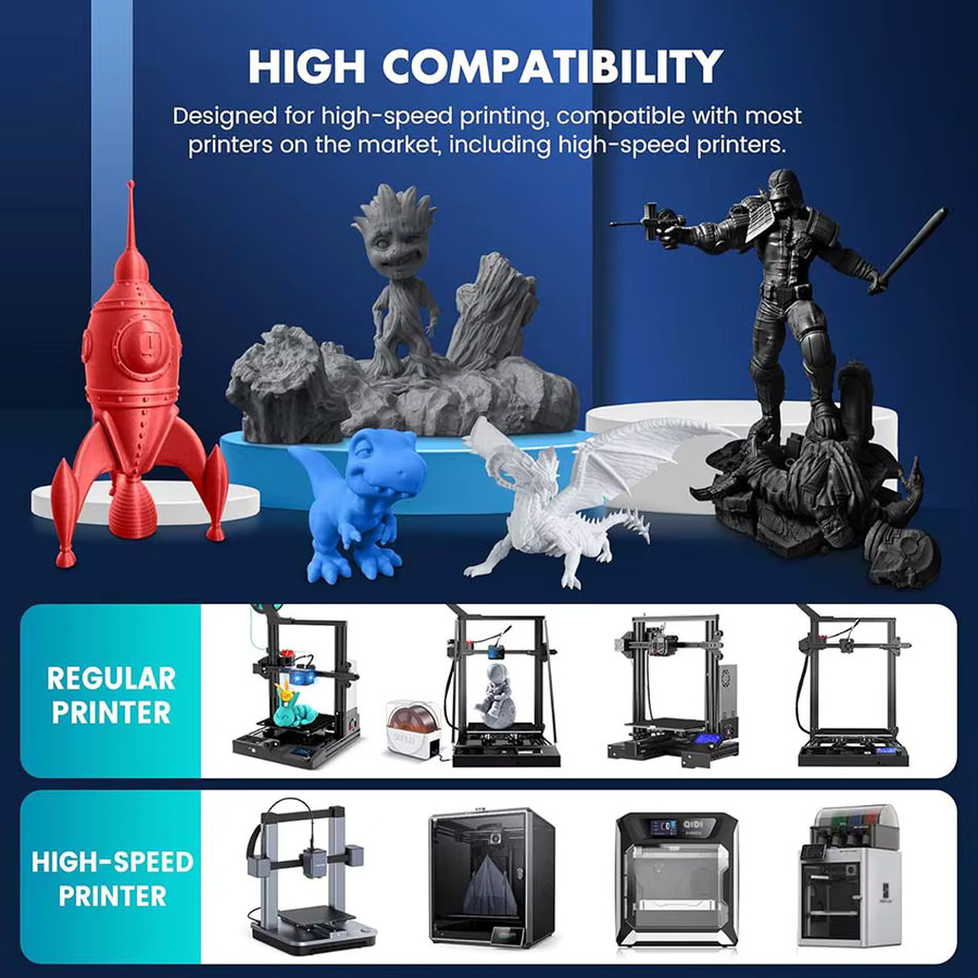 JAYO PLA Plus 3D-Drucker-Filament 1,75 mm, 5 Rollen Multicolor, 5,5 kg (1,1 kg pro Rolle) für FDM-Drucker - Bild 6