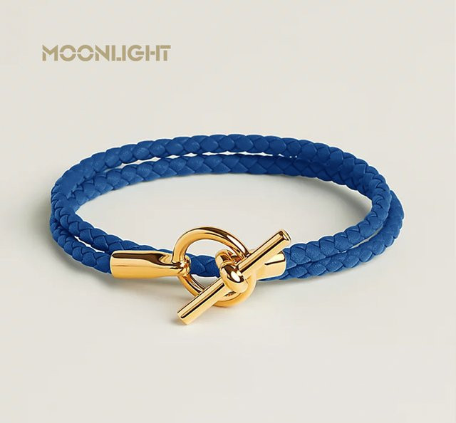 MOONLIGHT Doppelschicht-Armband aus Leder, Damen - Bild 1