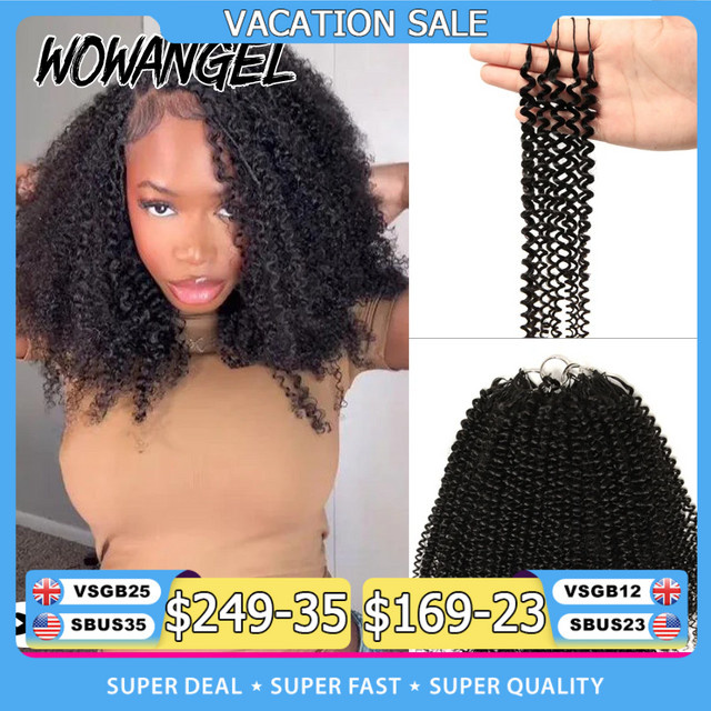wowangel Afro Kinky Curly Feather Crochet Echthaarverlängerungen, Damen - Bild 1
