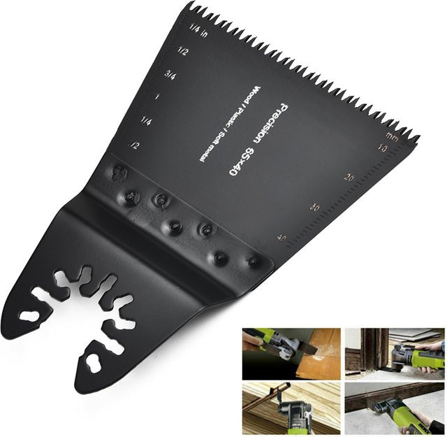 DAZZLEEX Oszillierendes Multi-Tool Sägeblatt aus High Carbon Stahl für Holz, Metall und Kunststoff, Schwarz, Breite: 65 mm - Bild 1