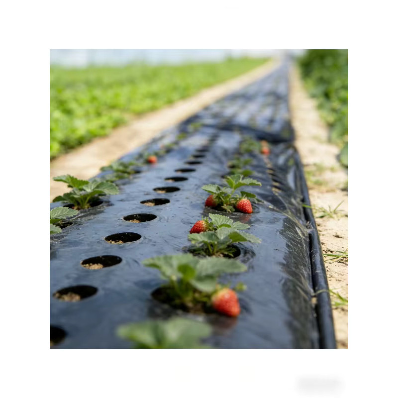 Schwarze biologisch abbaubare Mulchfolie zur Unkrautbekämpfung und Feuchtigkeitsrückhaltung für den Gemüsegarten und landwirtschaftliche Gewächshäuser - Bild 3