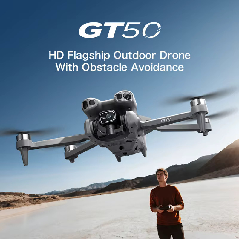 GT50 RC-Drohne in Grau mit 8K HD Luftbildfotografie, GPS und dreiseitiger Hindernisvermeidung sowie WIFI-Verbindung - Bild 2