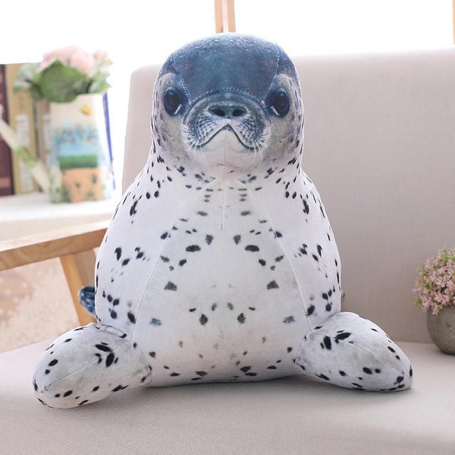 Seelöwenpuppe Plüschtier, Grau, 50cm - Bild 1