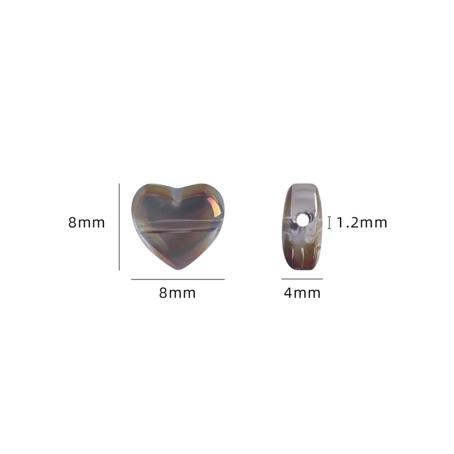 YUANZHIRUN Anhänger Kristall-Liebesherz, Glas, Bunt, 8 mm, Unisex - Bild 2