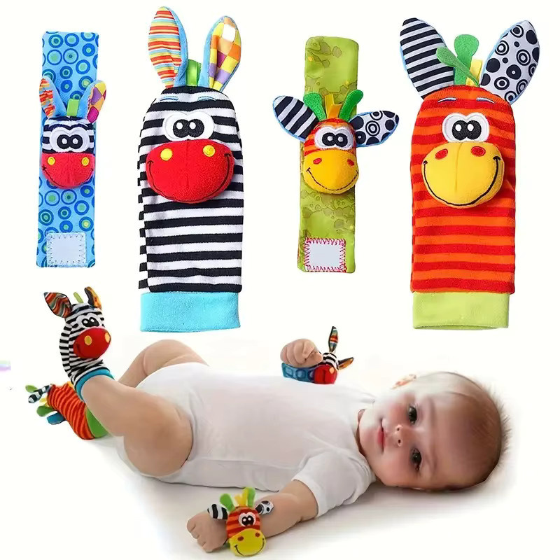 Somenie Baby Cartoon Tier Handgelenksglocke, Rassel-Socken, ab 0 Jahre - Bild 2