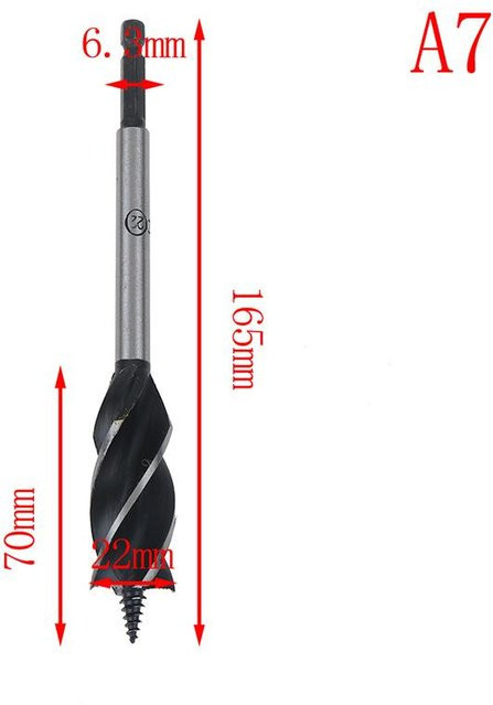 Anther Spiralbohrer-Set für Holz in Silber, Schneckenbohrer mit 22 mm Durchmesser für schnelle Schnitte - Bild 1
