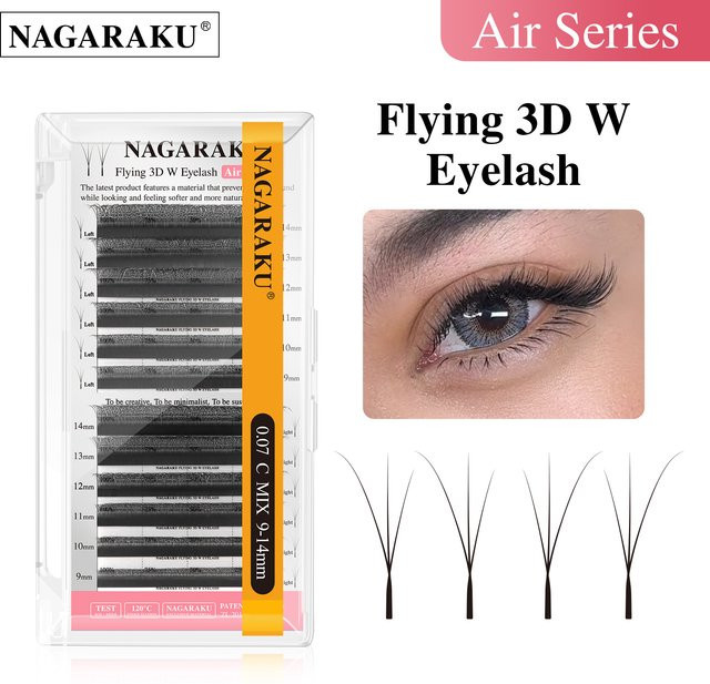 NAGARAKU Falsche Wimpern, W-Form, Black, Augen - Bild 1