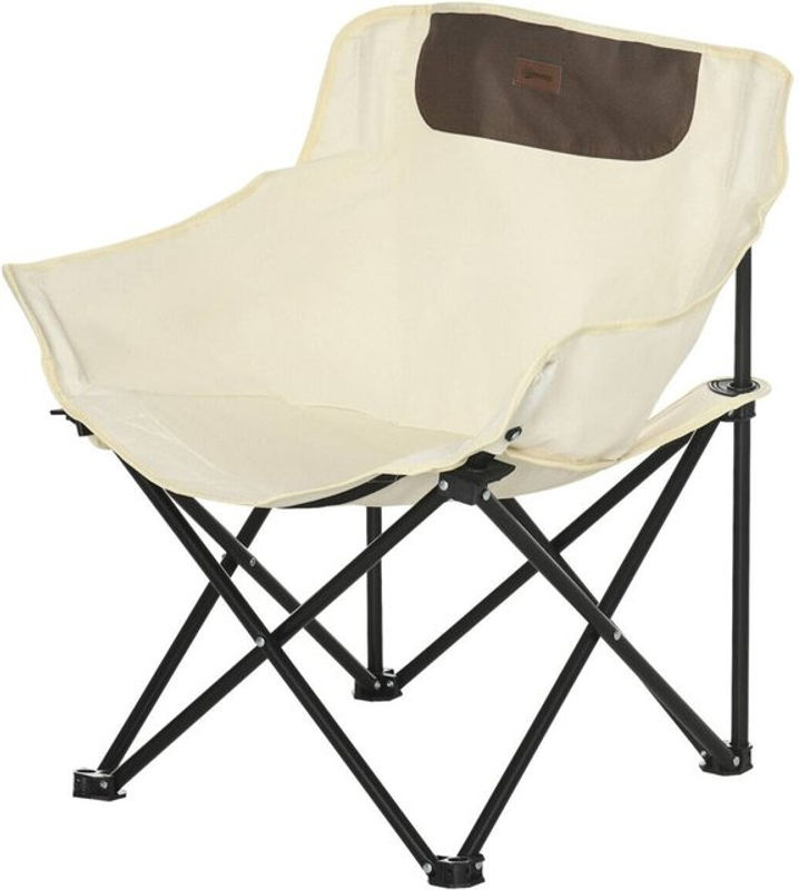 Outsunny Campingstuhl aus Stoff in Weiß, B/H/L: 54 x 66 x 61 cm - Bild 3