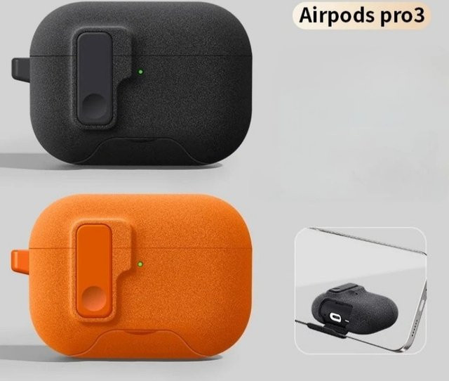 Stoßfeste Standhülle für Apple AirPods Pro (2. und 3. Generation) mit Sicherheitsschloss-Abdeckung aus PC - Bild 1