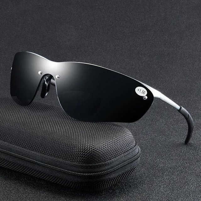 CICI Global Glasses Sonnenbrille Lesebrille, Halbrand, Metall, Unisex, silber, grau - Bild 1