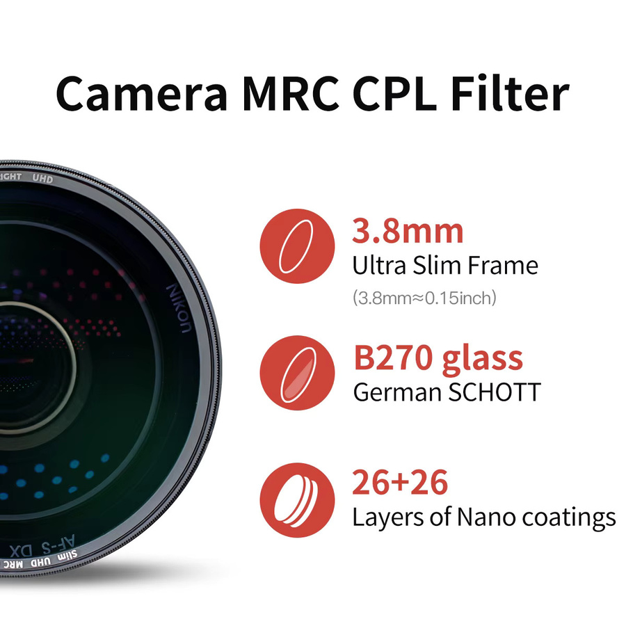 Meco Right MRC CPL Polarisator Filter ultra dünn 3,8mm für Canon Sony Nikon Fuji DSLR Objektive - Bild 2