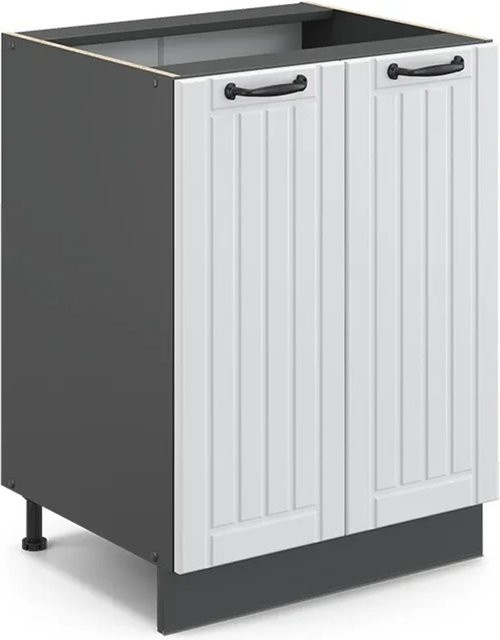 Vicco Küchenunterschrank Fame-Line im Landhausstil, Breite: 60 cm, Weiß/Anthrazit - Bild 2