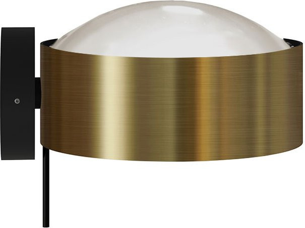 Top Light Puk! 160 Wall Avantgarde LED-Wandleuchte in Messing gebürstet und Schwarz matt mit mattem Glas und Linse (2700K Warmweiß) - Bild 1
