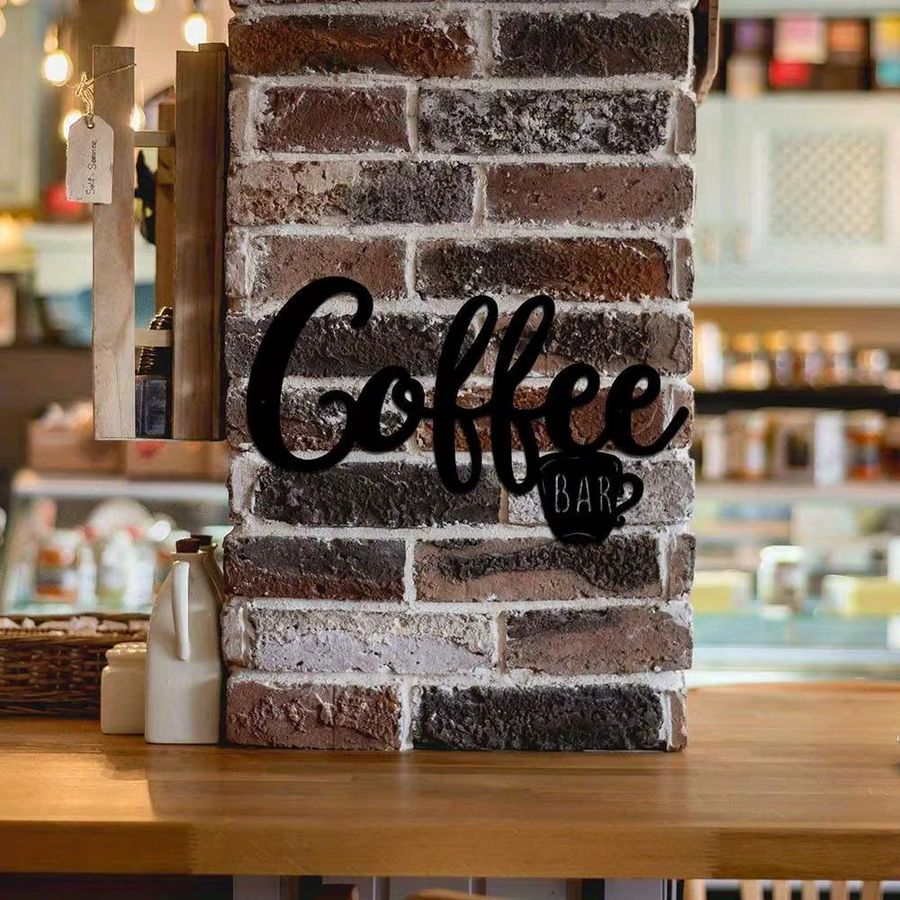 CIFBUY Kaffee-Wandschild aus Metall in Schwarz zur Wanddekoration für deine Kaffeebar - Bild 4