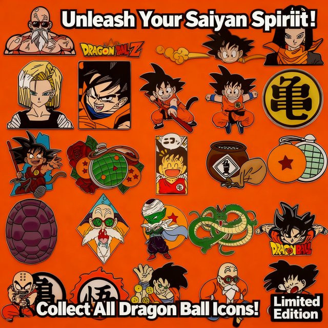 Bandai Dragon Ball Z Goku Charakter Anstecknadel, Legierung, Unisex - Bild 1