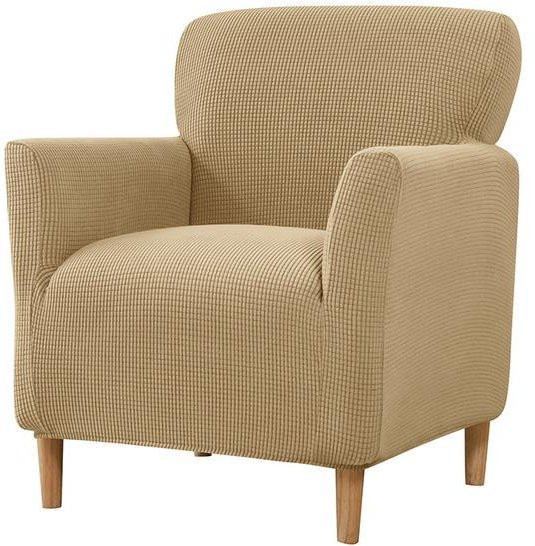 Yiran Furniture Stretch-Sesselbezug aus Maiskernstoff in Khaki, waschbarer Einzelsitzbezug für Sessel und Stühle - Bild 1