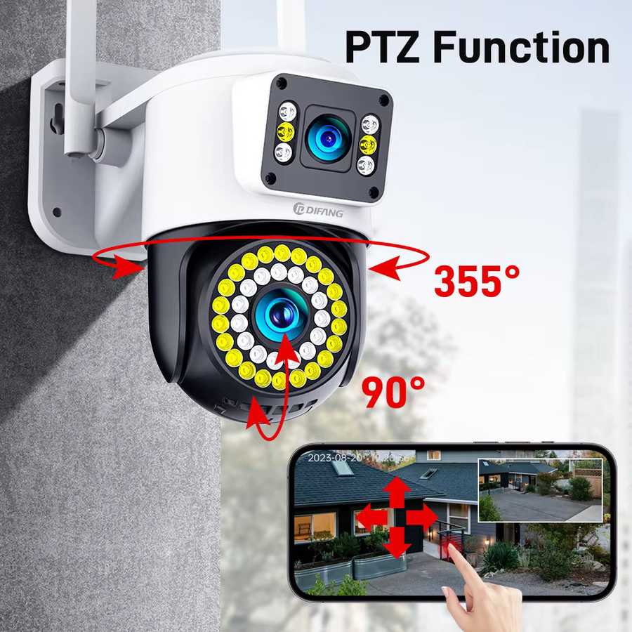 DiFang Yoosee 4K 8MP Dual Lens Outdoor Überwachungskamera mit Auto Tracking und Dual Screen Display, WiFi CCTV Sicherheit Kamera in Weiß - Bild 2