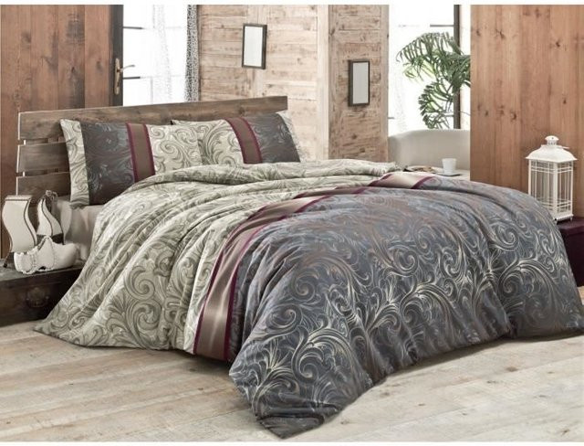 Bettwäsche-Set in Grau mit 1 Bettbezug und 2 Kissenbezügen aus Baumwolle und Polyester, B/H: 220 x 240 cm und B/H: 60 x 80 cm - Bild 1