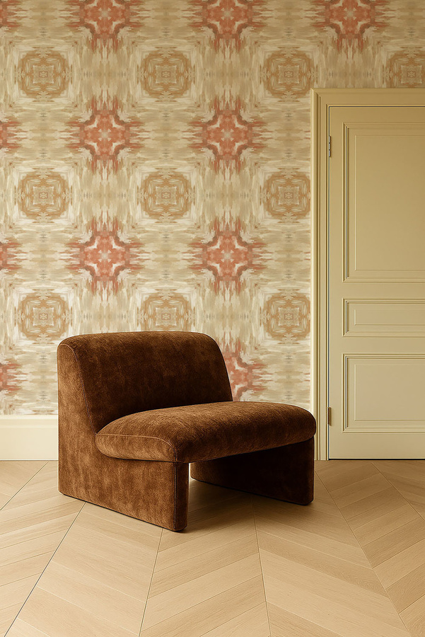 Clarke & Clarke Wallpaper Kalia Spice - Abstrakte Vlies Tapete in Beige, Rot und Braun - Bild 1