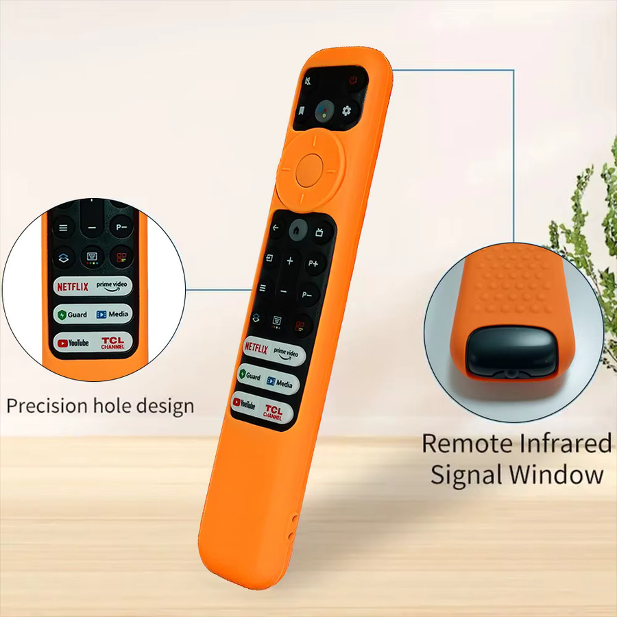 MRSVI Silikon Fernbedienung Schutzhülle für TCL RC813 FMB1, RC923 FMB3, RC902V FMR1, FMR4, FMR5 in Orange - Bild 3