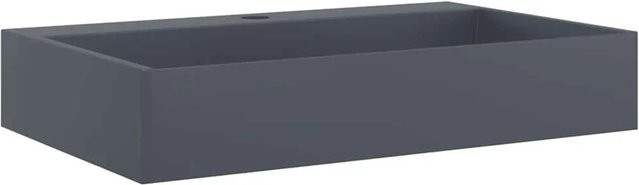 vidaXL Waschbecken aus Mineralguss in Anthrazit, matt, B/T/H: 60 x 38 x 11 cm - Bild 1