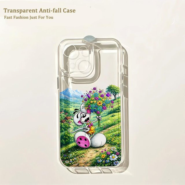 Mart46 Handyhülle mit Cartoon Diddls Mäuse Motiv für iPhone 11 bis iPhone 17 Pro Max, transparente Rückseite - Bild 1
