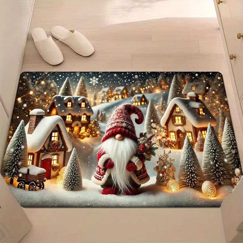 VIKAMA Weihnachts-Fußmatte mit Kobold-Motiv in Rot und Multicolour, B/T: 60 x 40 cm - Bild 4