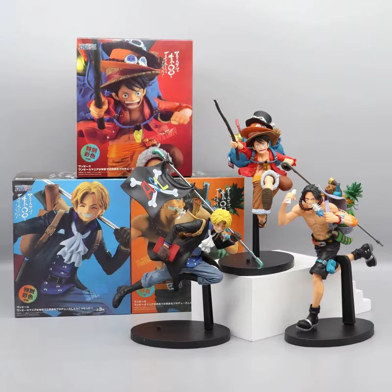 Bandai One Piece Anime Actionfiguren Sabo Portgas D. Ace und Monkey D. Ruffy Sammelmodell aus Kunststoff, mehrfarbig, Höhe: 17 cm - Bild 3