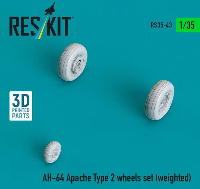 ResKit Models AH-64 Apache type 2 Wheels set, 3D Printed - Bild 1