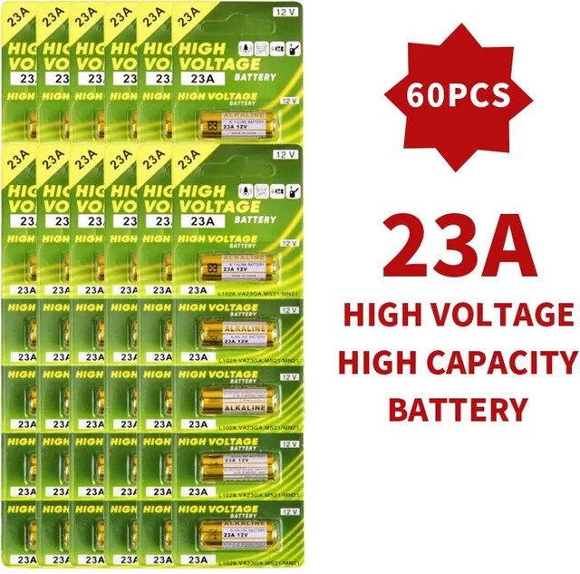 EOENKK Alkaline Batterie A23 12V 23A 58mAh für Fernbedienungen, Türklingeln und Spielzeug - Bild 1