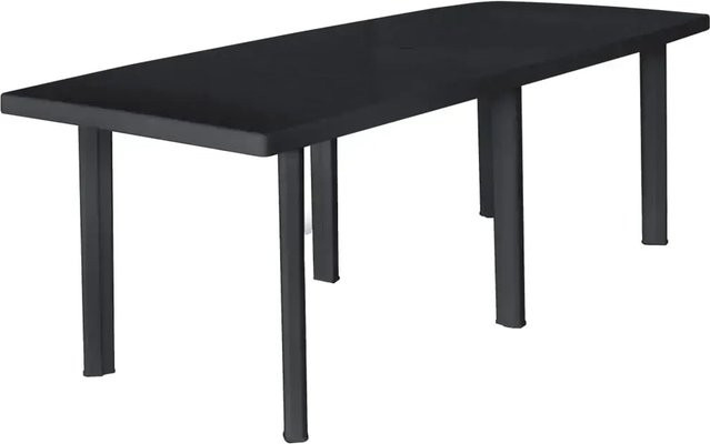 vidaXL Gartentisch aus Kunststoff in Anthrazit, B/T/H: 216 x 90 x 72 cm - Bild 1