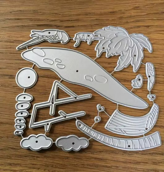 Metall Stanzform Vogel am Meer Silber für Scrapbooking und DIY Bastelarbeiten - Bild 2