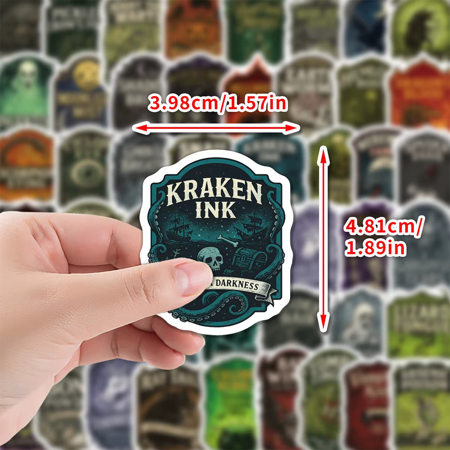 50 Stück Retro Halloween Apotheker-Hexen-Zaubertrank Graffiti-Aufkleber in Multicolour für Schreibwaren und Gepäck - Bild 3