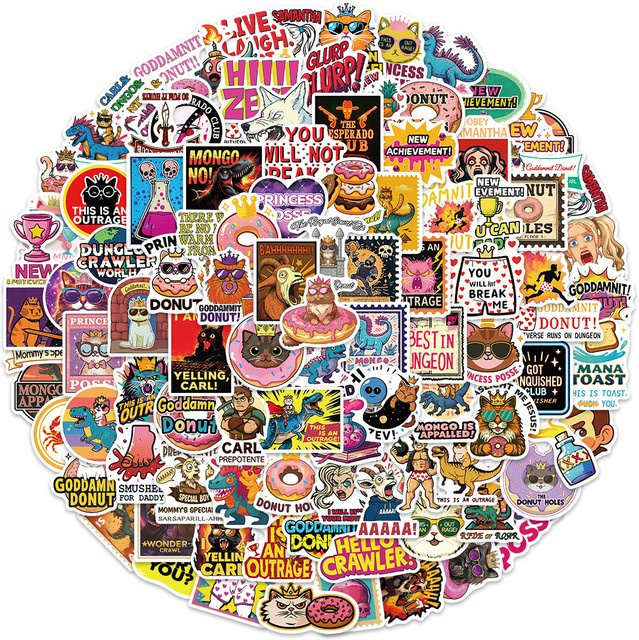 Dungeon Crawler Carl Graffiti-Aufkleber Set, wasserfeste DIY-Sticker in Multicolor für Gepäck, Lautsprecher und Notizbücher - Bild 1
