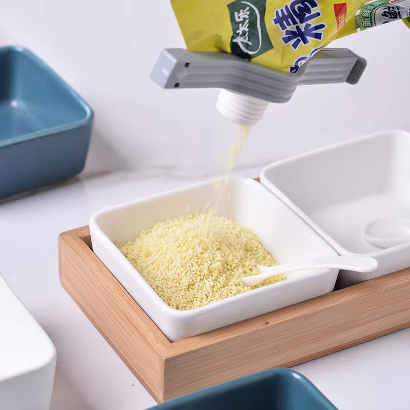 3 Stück NANCY TINO Küchen-Verschlussklammern aus Kunststoff mit Schraubverschluss für Lebensmittel wie Gewürze, Milchpulver oder Snacks - Bild 2