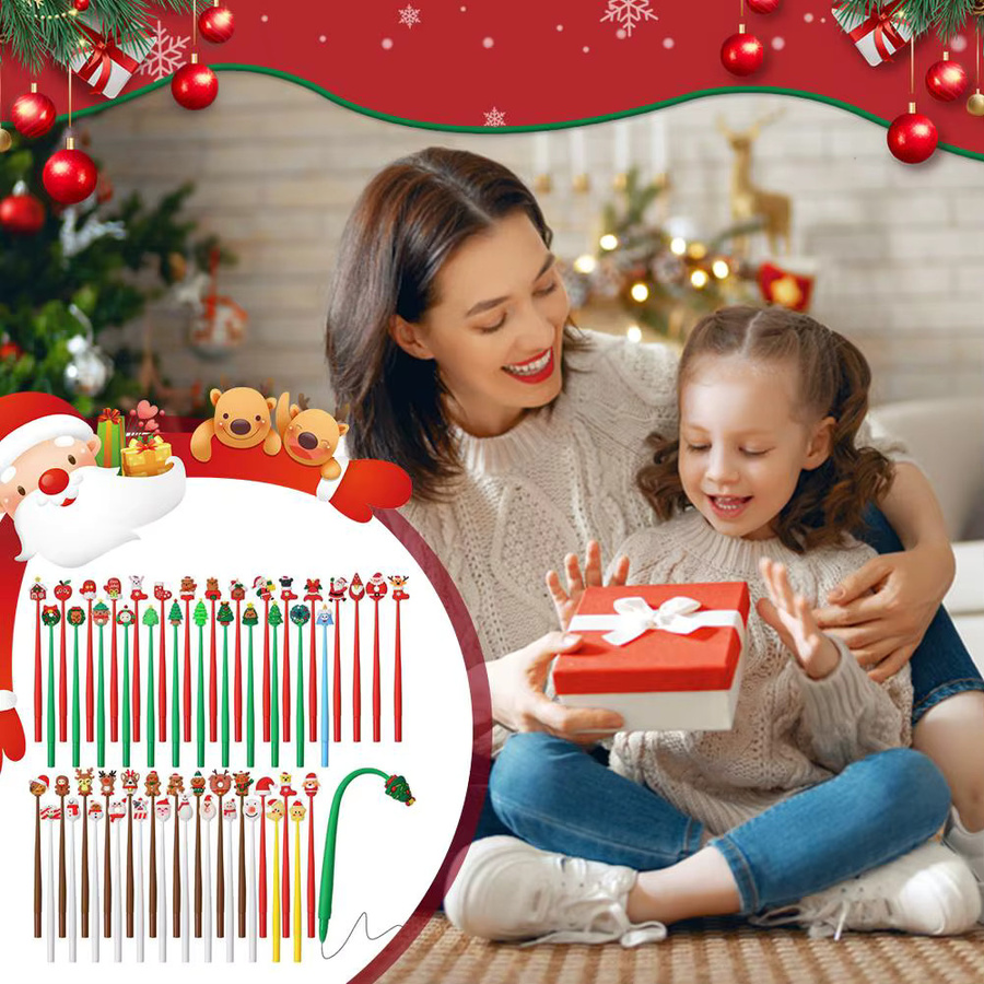 FunStationery Cartoon Weihnachten Gelstift mit weichem Silikon-Shell und 3D-Kopf, 0,5mm, Mehrfarbig - Bild 5