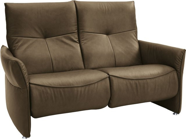 3 Sitzer Sofa MONDO VARIA in Braun mit Polsterung aus Leder oder Mikrofaser und Metallgestell, B/T/H: 169 x 105 x 90 cm - Bild 1