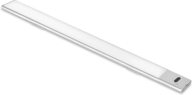 Emuca LED-Wandleuchte Kaus mit Berührungssensor, USB wiederaufladbar, Farbe: Silber/Weiß, Material: Aluminium und Kunststoff, Länge: 24,0 cm - Bild 1