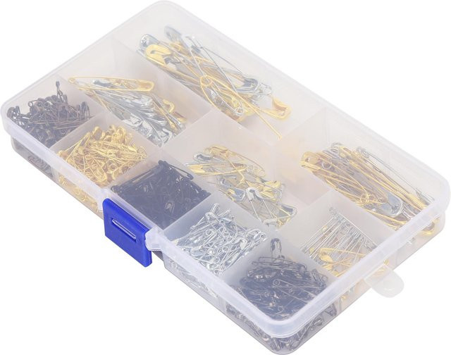 GoolRC Sicherheitsnadeln Set mit 620 Stück in 6 Größen, sortiert in Weiß und Multicolour aus Metall - Bild 1