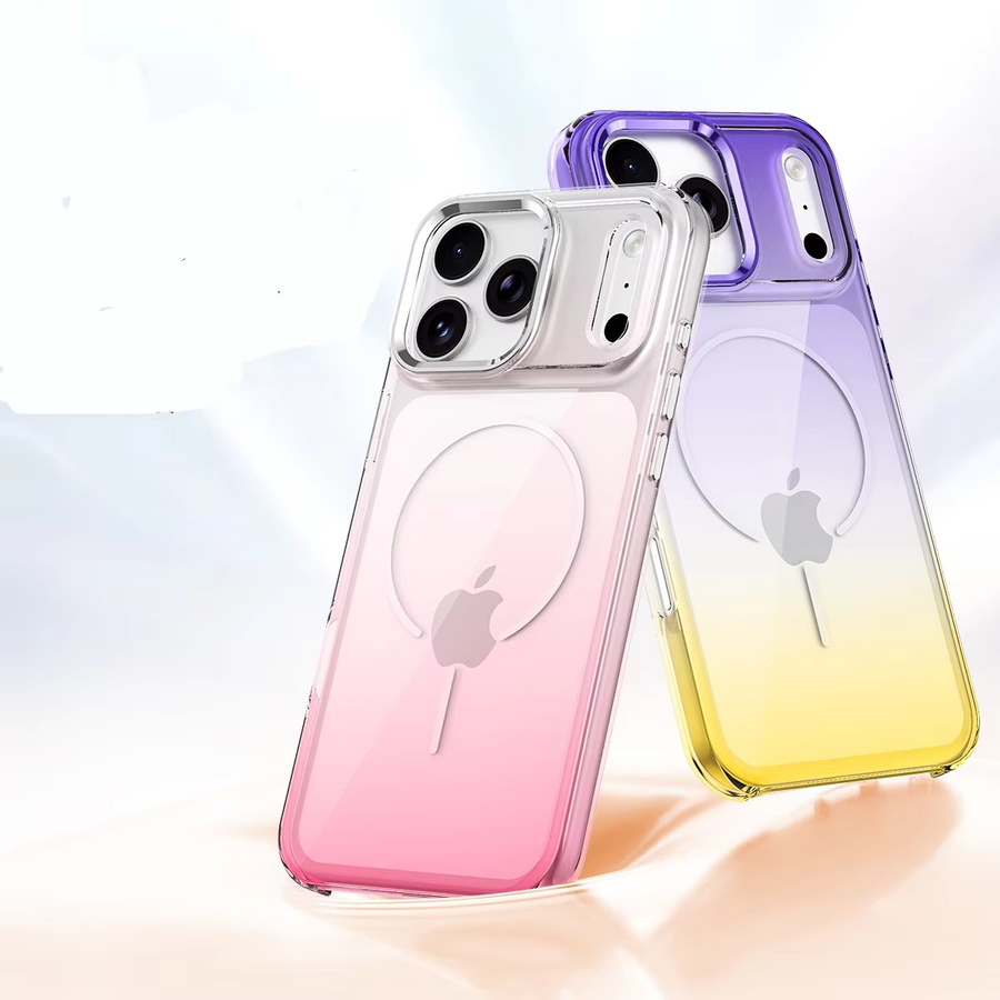 EHUIDE Magnetische Schutzhülle für iPhone 17 Pro Max, 16, 15 Plus, 14, 13 mit schillerndem Farbverlauf und Metalllinse, transparent multicolor, stoßfest - Bild 3