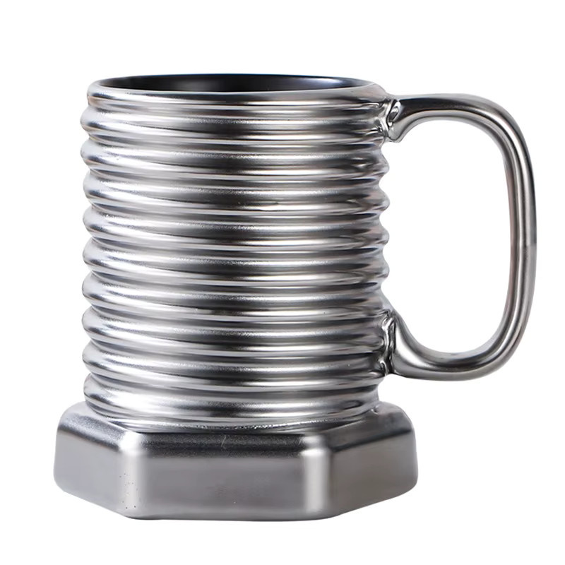 Matt galvanierte Keramiktasse in Schwarz für Kaffee und Tee - Bild 2