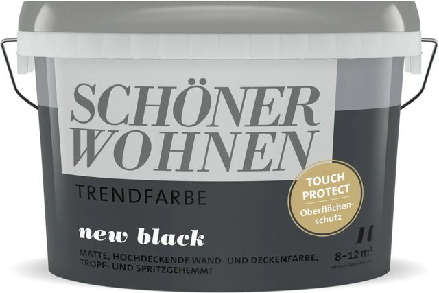 Schöner Wohnen Wandfarbe Plaster New Black, wasserbasierte Dispersionsfarbe, 1 l - Bild 1